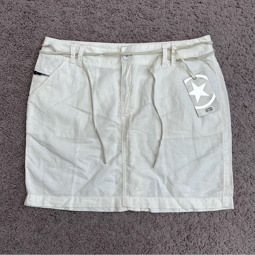 Converse One Star Skirt Linen Blend White Casual Mini Womens 10